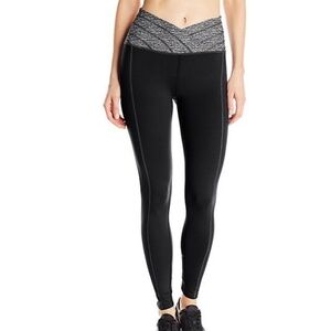 OISELLE Meter Satellite Running Tights Size 02 Wide Criss Cross‎ Waistband sz XS